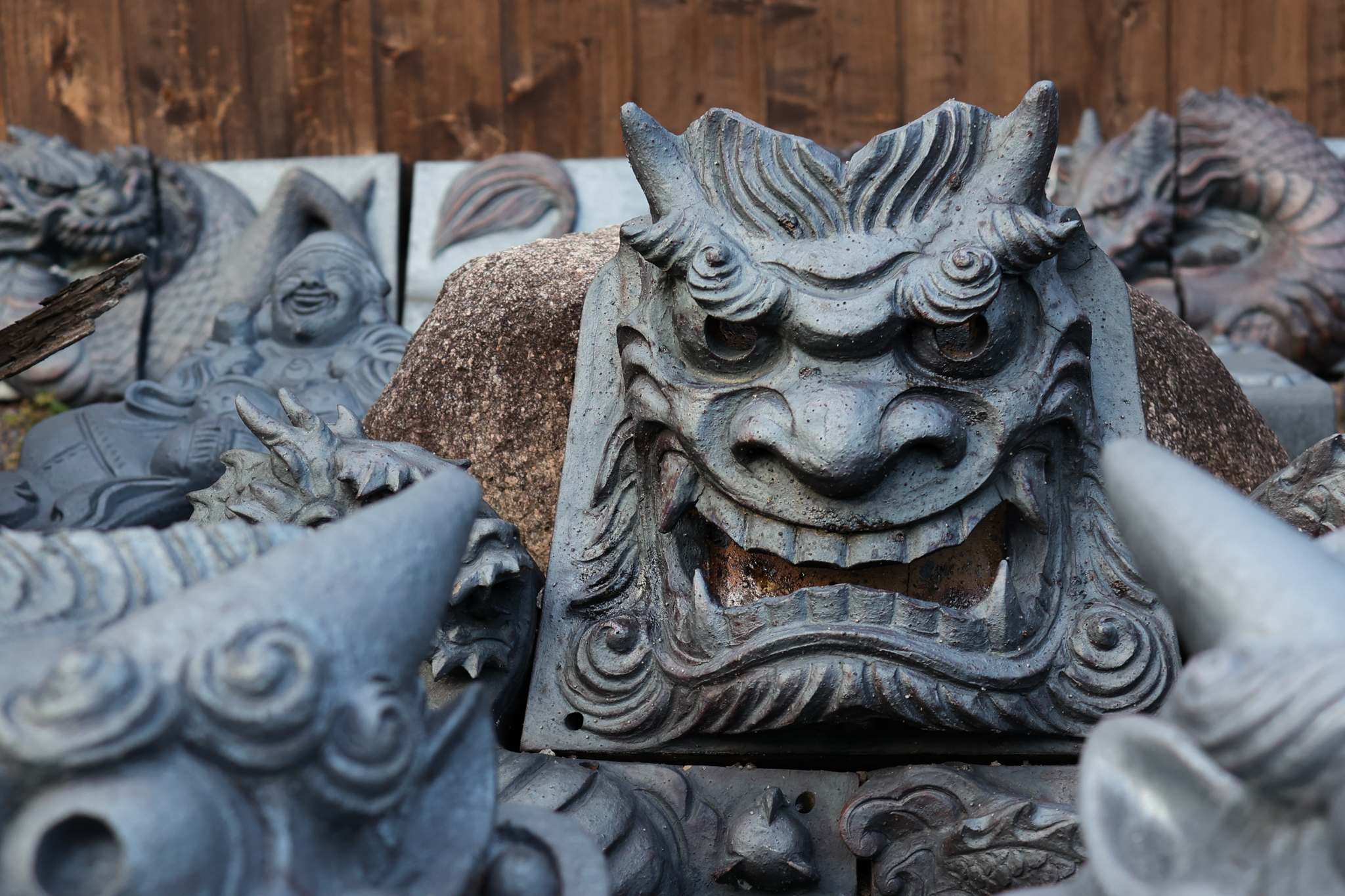 写真: 新潟県、阿賀野市の阿賀野川：安田瓦ロード